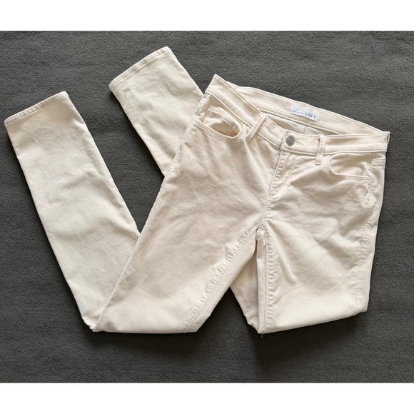 LOFT Pants - Ann Taylor Loft Womens Modern Skinny Cream Corduroy Skinny Leg Size 00/24 -EUC